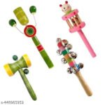 Natural Coloured Wooden Handmade Rattles