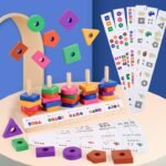 Block Matching Puzzle | Shape and Color Wooden Building Block with Multi Colour Matching Puzzle Game - Image 2